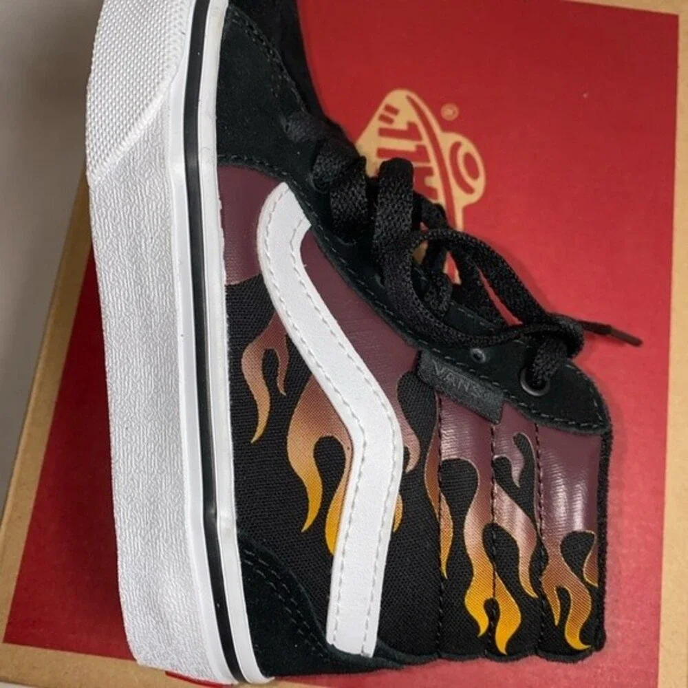 new vans flame shoe filmore high top 11 youth old school lace up retro